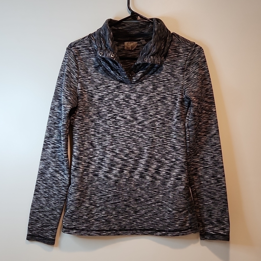 Athleta Long Sleeve High Neck Pullover 1/4 Button Shirt Women's Size XS NICE!